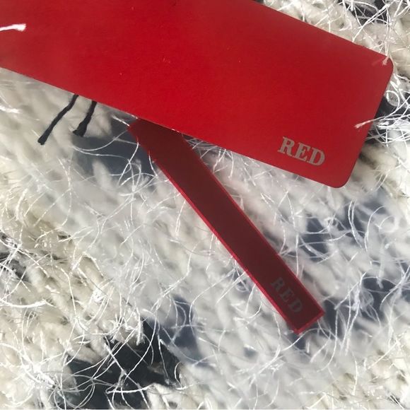 RED Tunic Sweater White & Black Long Sleeves Size Med - Picture 6 of 6